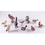 A collection of ten various bird figures - including Goebel, Beswick etc