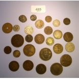 A group of 19th and 20th century world coins including: Sweden 1/2 skilling 1819, Egypt 10 para