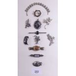 A selection of silver costume jewellery