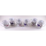 Six large Royal Worcester Evesham mugs