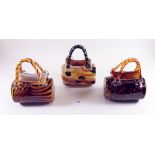 Three Vincenza Italian glass handbags - boxed