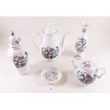 An Indian Tree coffee pot, teapot and vase and two items of Aynsley