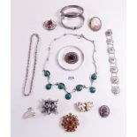 A good selection of silver and costume jewellery