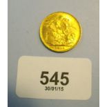 Gold Sovereign George V 1911, Sydney Mint, cond. VF