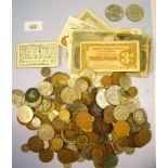 A group of various British and foreign coins, WWI Victory Medal, commemorative crowns and British