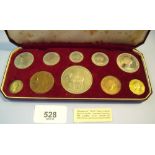 An Elizabeth II cased Coronation Royal Mint Coin Set - crown to farthing - some tarnish, Cond. VF