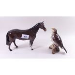 A Beswick horse and a Beswick thrush