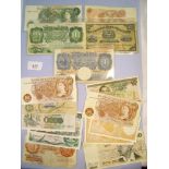 A wad of British and other banknotes