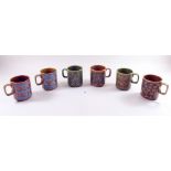 A set of six Hornsea mugs