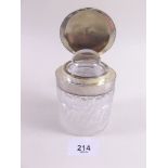 A heavy cut glass and silver smelling salts bottle - London 1891