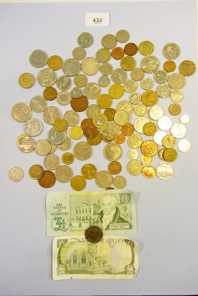 A tray of mainly European coins 20th century, countries include: Austria, Belgium, Eire, France,