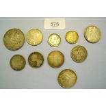 A group of ten Victoria coins including Shillings, Florins, Halfcrowns and 1895 Crown - approx 120