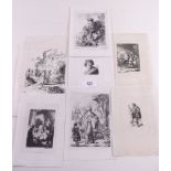 Seven small early 20th century engravings after Rembrandt