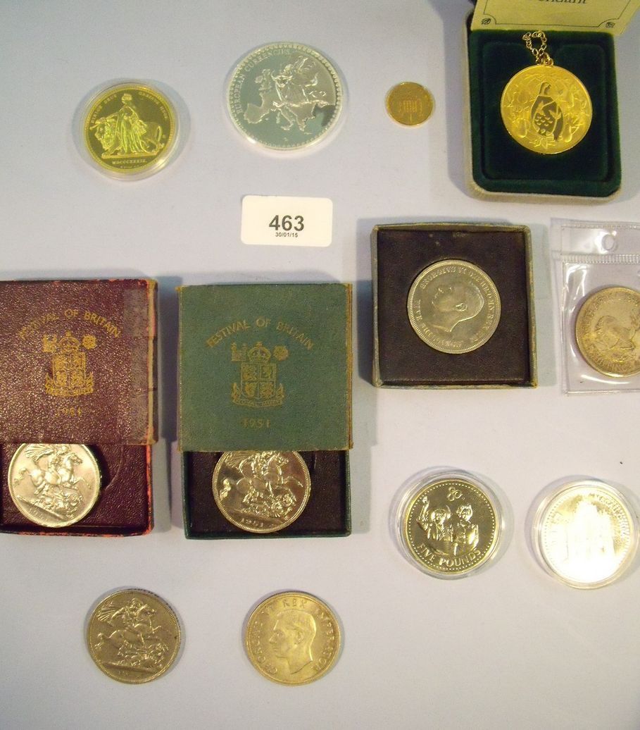 A selection of crowns including South Africa, Festival of Britain and others