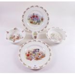 Two Doulton Bunnykins plates, egg cup and two baby plates