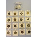 A collection of coins including countries: Egypt 10 mils 1973, 5 piastres 1974, Chinese cash