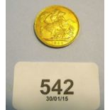 Gold Sovereign Edward VII 1908 Perth Mint, cond. fine-VF