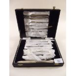 A silver plated fruit cutlery set - boxed
