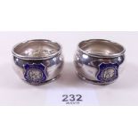 A pair of silver 'Clacton on Sea Bowling Club' napkin rings - 1.2 ozs