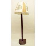 A square reeded standard lamp and shade