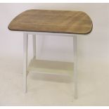An oak occasional table with painted base