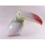 A large lustre pottery toucan - 26cm