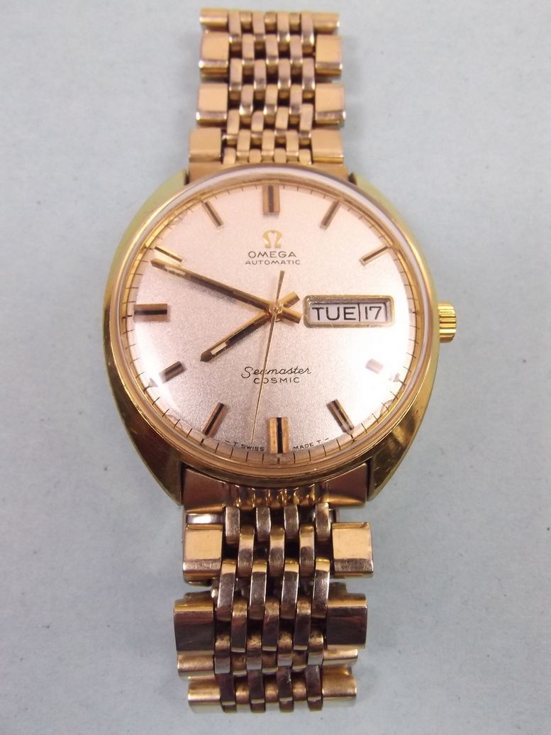 A 1970's Omega Seamaster Automatic wrist watch - gold plated (purchased by vendor in Durban, South