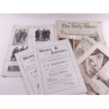Three 1920s USA papers, a 1908 Daily Mirror beauty number, a 1914 London Evening News and two Home &
