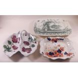 Three pottery serving/meat dishes