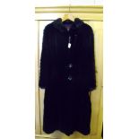 A Russian black  fur long coat