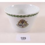 A War Time sugar bowl with text