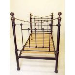 A Victorian style 'brass and iron' single bed