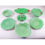 Six salad/leaf dishes including Burleighware, Beswick and Crown Devon