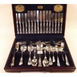 A Viners silver plated cutlery set, eight place settings - 58 pieces, boxed