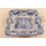 A Victorian Chinese blue and white serving dish 'Juvenile Sports'