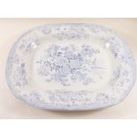 A Victorian blue and white meat plate by A W & Co,Stockton