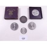 A group of coins including Festival of Britain 1951 Crown in presentation case with certificate,