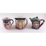 A Beswick Sairey Gamp teapot and a Lancaster character jug Bluff King Hal and another character jug