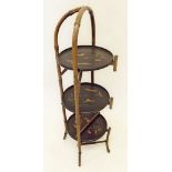 A bamboo and lacquer cake stand, a/f