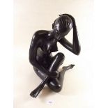 A bronze 1950's nude figure 37cm