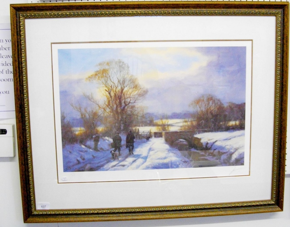 John Trickett - limited edition landscape print 'After the Party', signed in pencil - framed and