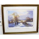 John Trickett - limited edition landscape print 'After the Party', signed in pencil - framed and