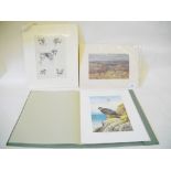 An album of four prints after Thorburn printed in 1985 and two hunting prints unframed