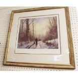 John Trickett - limited edition print 'Winters Path', signed in pencil - framed and glazed 26 x