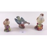 A Royal Worcester thrush, kingfisher and nightingale