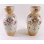 A pair of Fieldings ivory blush vases