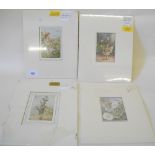 Four Cicely Mary Barker prints of flower fairies - unframed