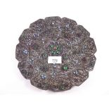 An Eastern 'jewelled metal plate'