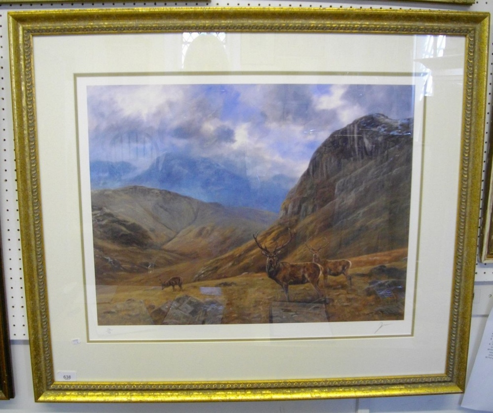John Trickett - limited edition print 12/95 'Guardian of the Glen', signed in pencil - framed and