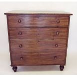 A 19th century mahogany chest of four drawers